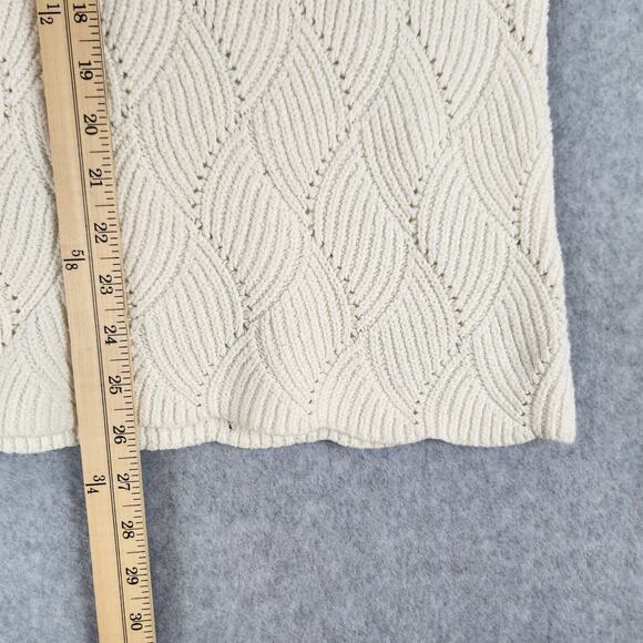 Sundance Sweater Womens Size XL Silk Blend Cream Open Knit Turtleneck - Picture 9 of 10